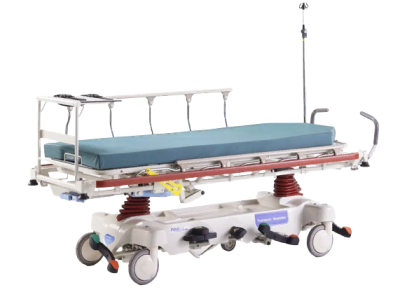 Тележка медицинская для перевозки пациентов Pukang BL-PC-III 6 5 функций (гидравлическая с полкой для оборудования и инструментов)